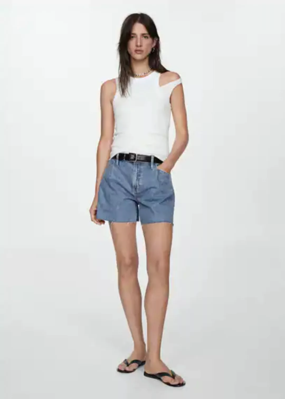 Jeansshorts mit ausgefranstem Saum günstig online kaufen