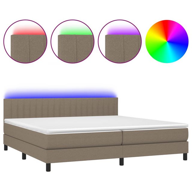 vidaXL Boxspringbett Bett Boxspringbett komplett mit Matratze & LED Stoff ( günstig online kaufen