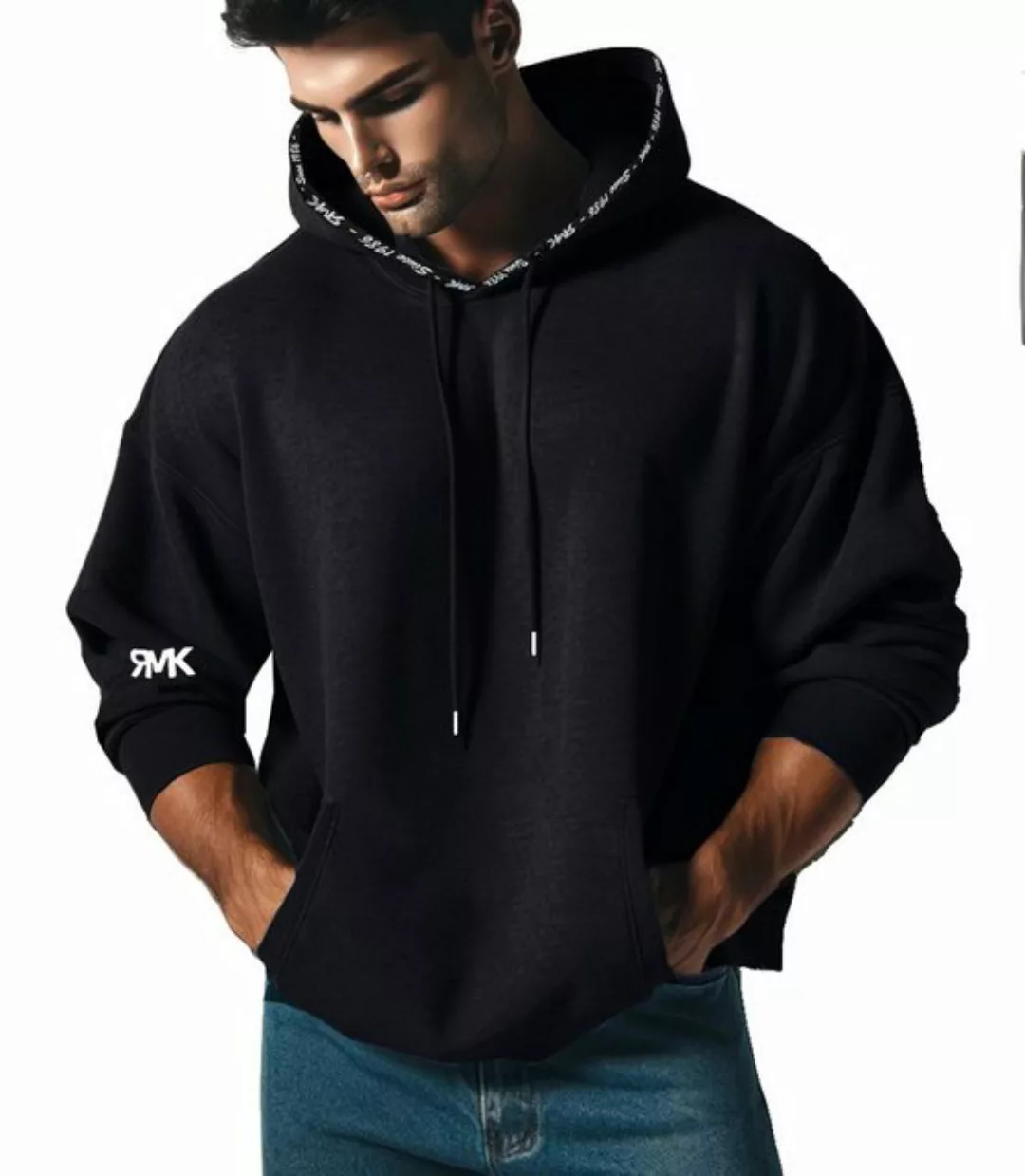RMK Hoodie Herren Kapuzenpullover Pullover Sweater Langarmshirt Einfarbig i günstig online kaufen
