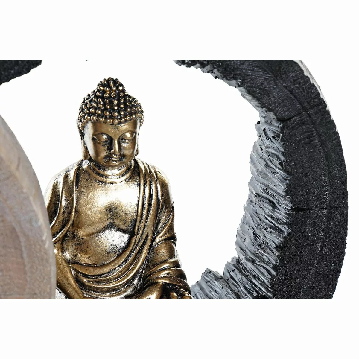 Deko-figur Dkd Home Decor Schwarz Golden Buddha Harz (20,8 X 6 X 18,5 Cm) ( günstig online kaufen