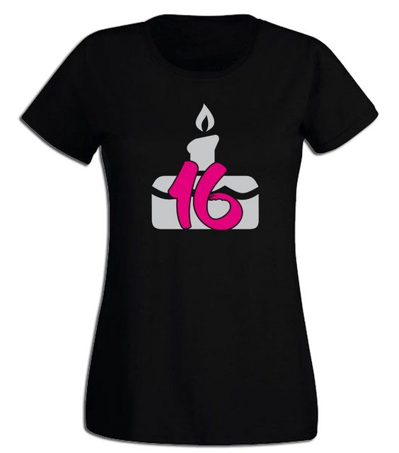 G-graphics T-Shirt Damen T-Shirt - 16 – Geburtstagstorte zum 16. Geburtstag günstig online kaufen