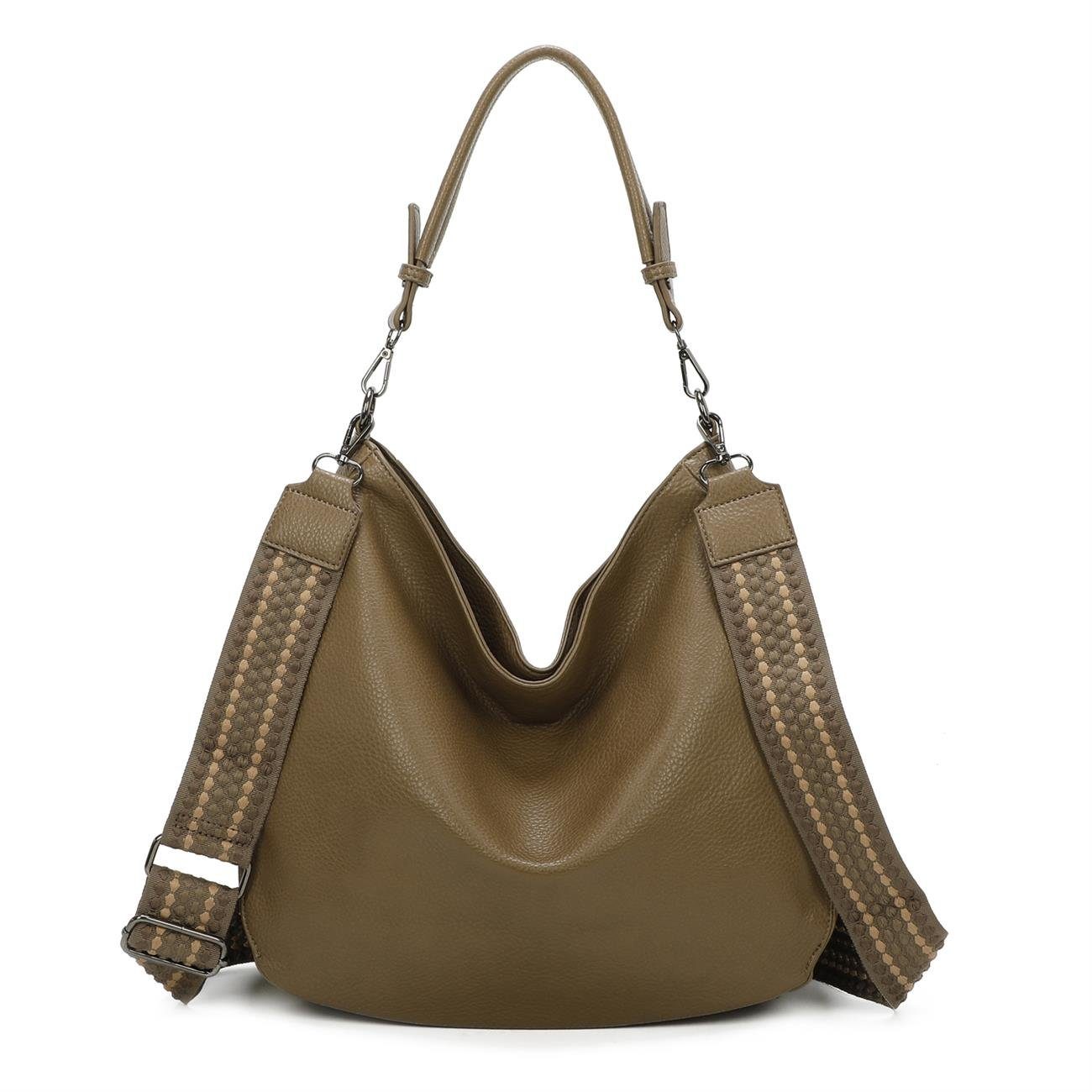 ITALYSHOP24 Schultertasche DAMEN TASCHE SHOPPER Hobo günstig online kaufen