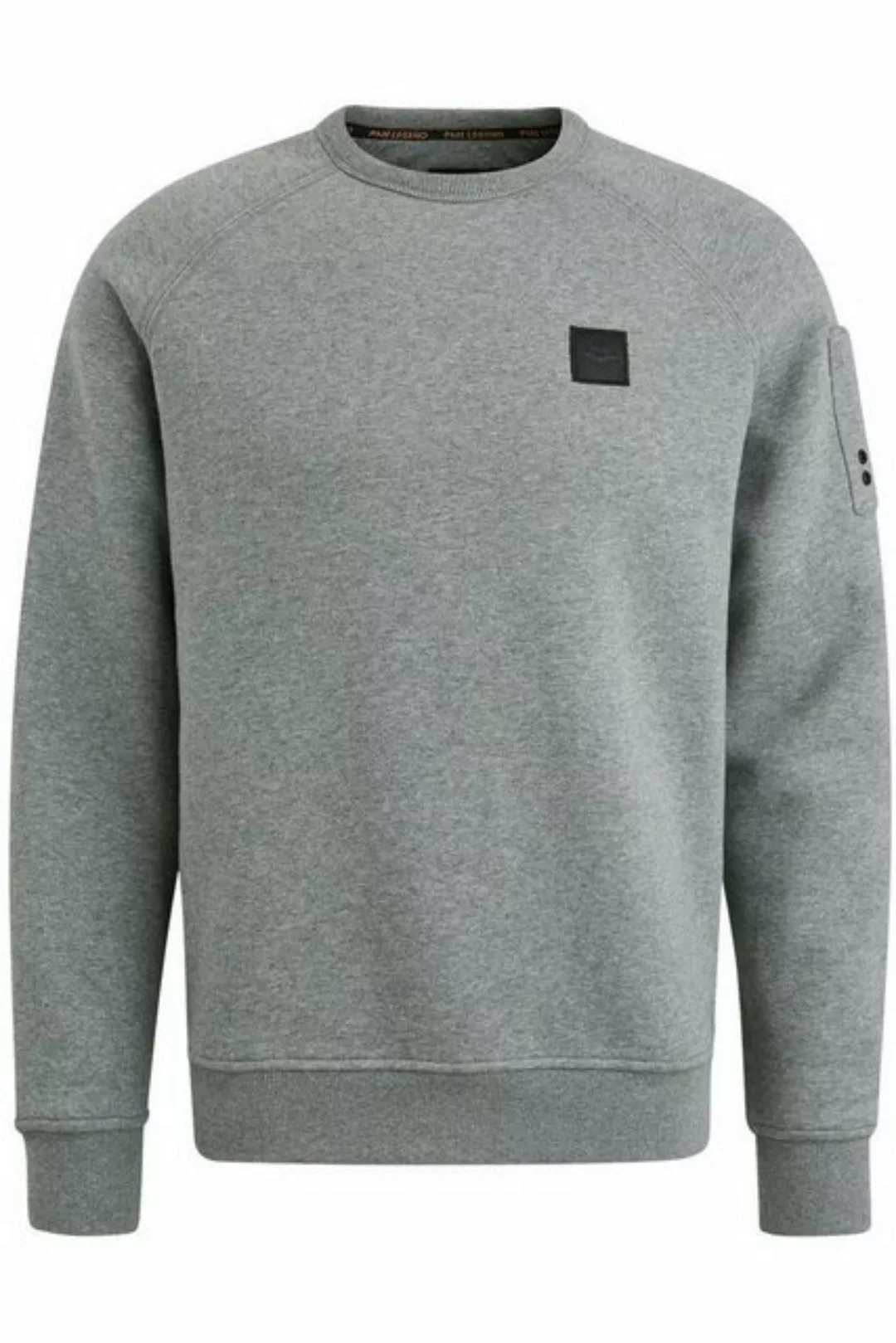 PME LEGEND Strickjacke Crewneck soft fleece sweat mid grey melee günstig online kaufen