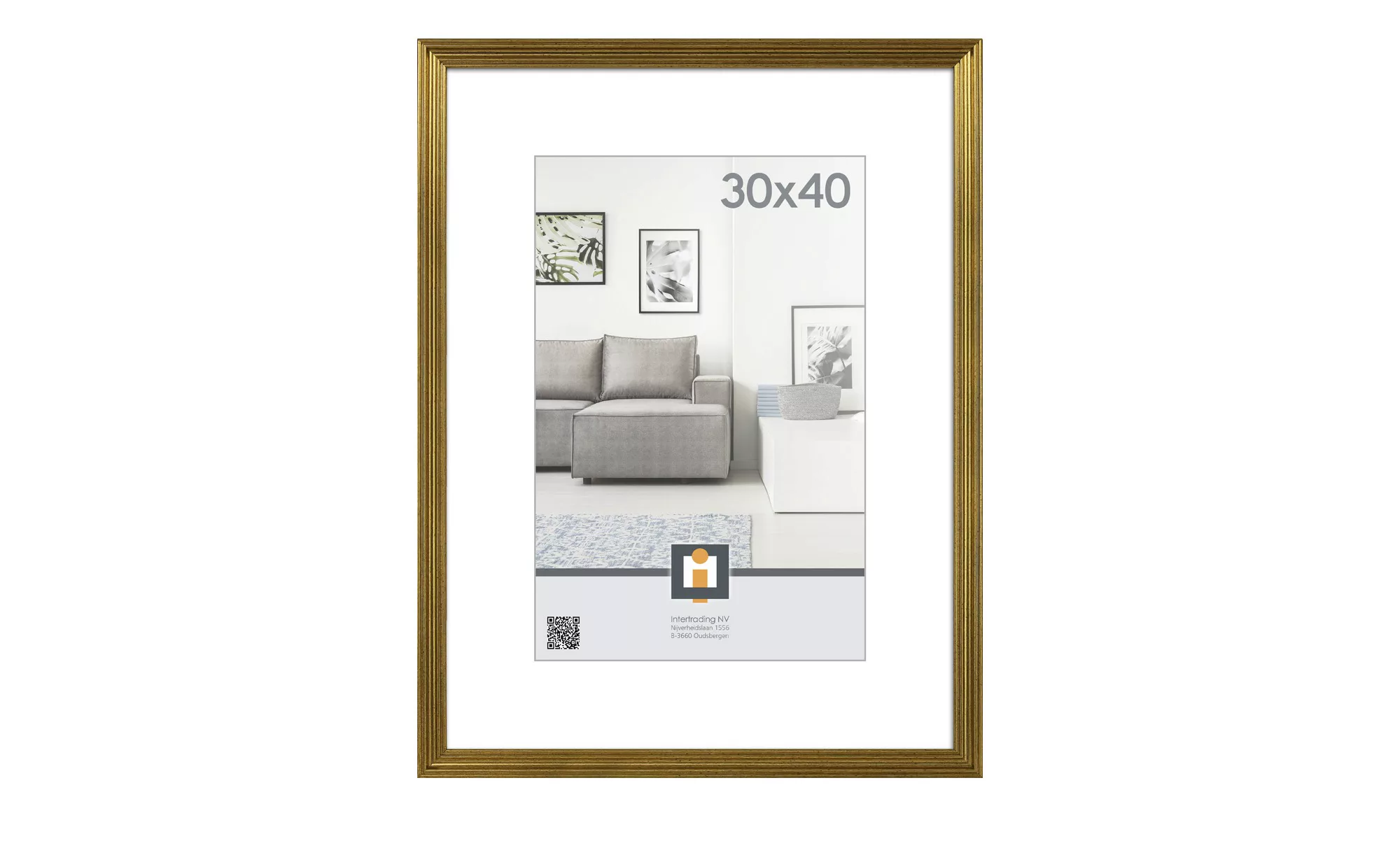 Kunststoffbilderrahmen 30x40 cm  Salerno - gold - 32 cm - 42 cm - 1,2 cm - günstig online kaufen