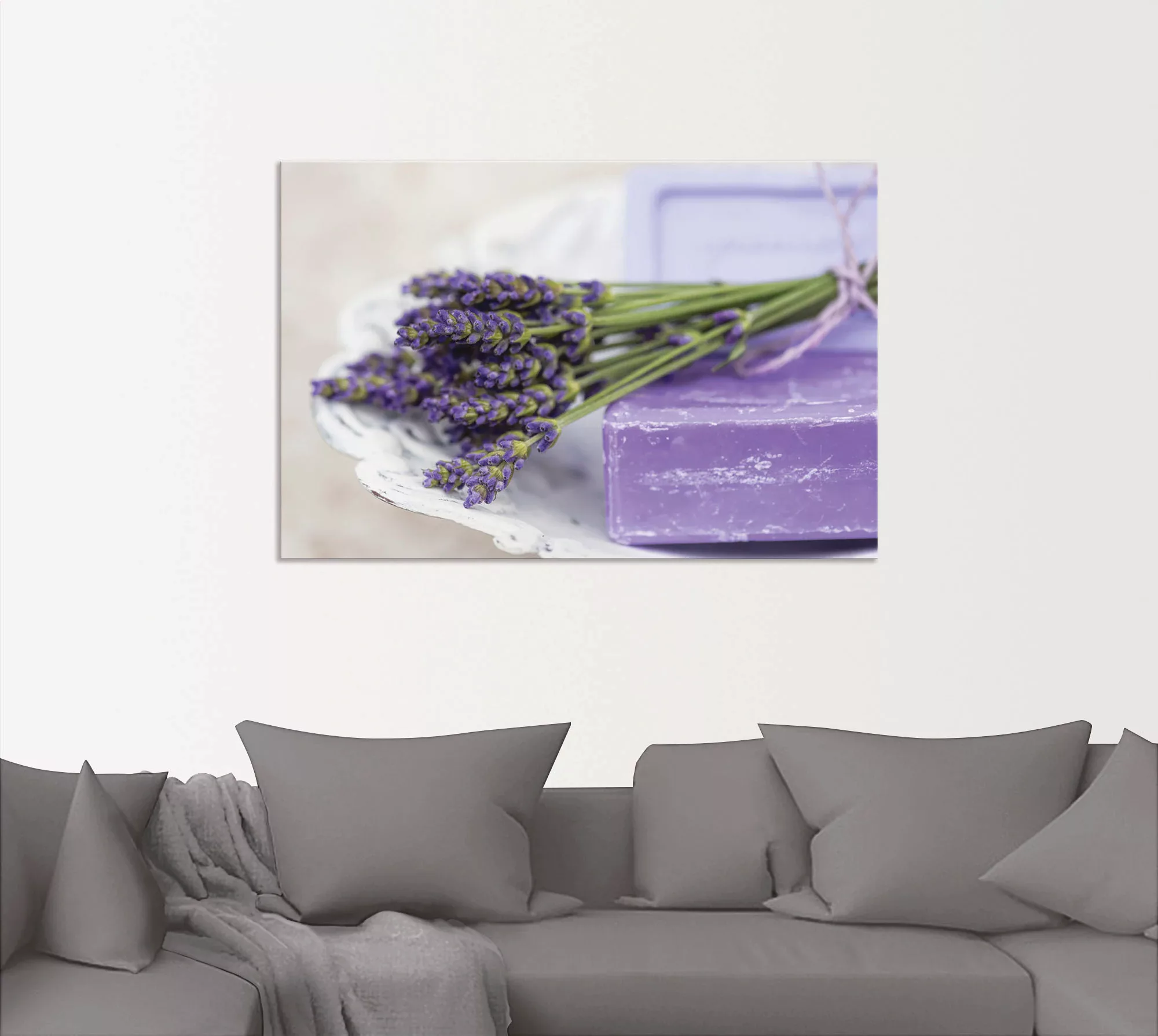 Artland Wandbild "Französisches Stillleben mit Lavendel", Arrangements, (1 günstig online kaufen