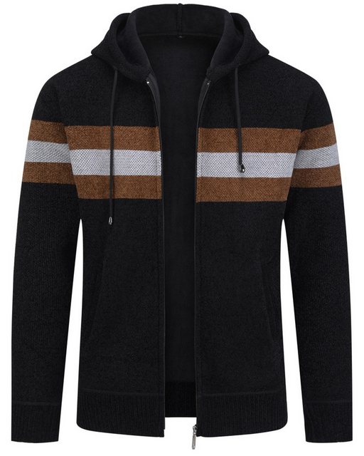 Allthemen Cardigan mit Kapuze Gefüttert Cardigan Grobstrick Winterjacke War günstig online kaufen