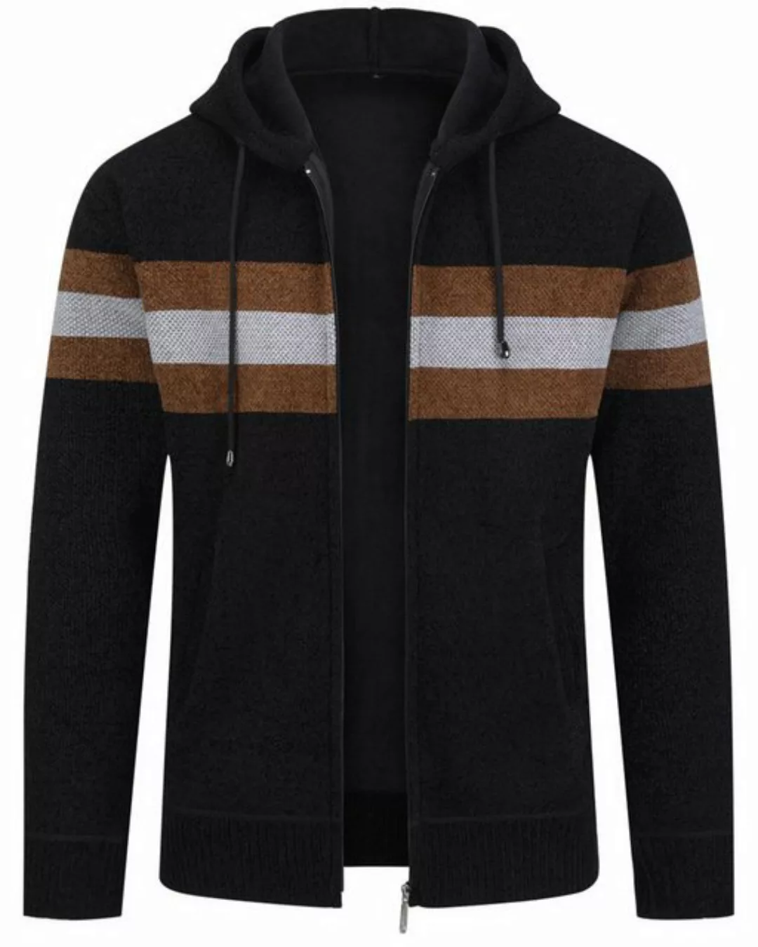 Allthemen Cardigan mit Kapuze Gefüttert Cardigan Grobstrick Winterjacke War günstig online kaufen