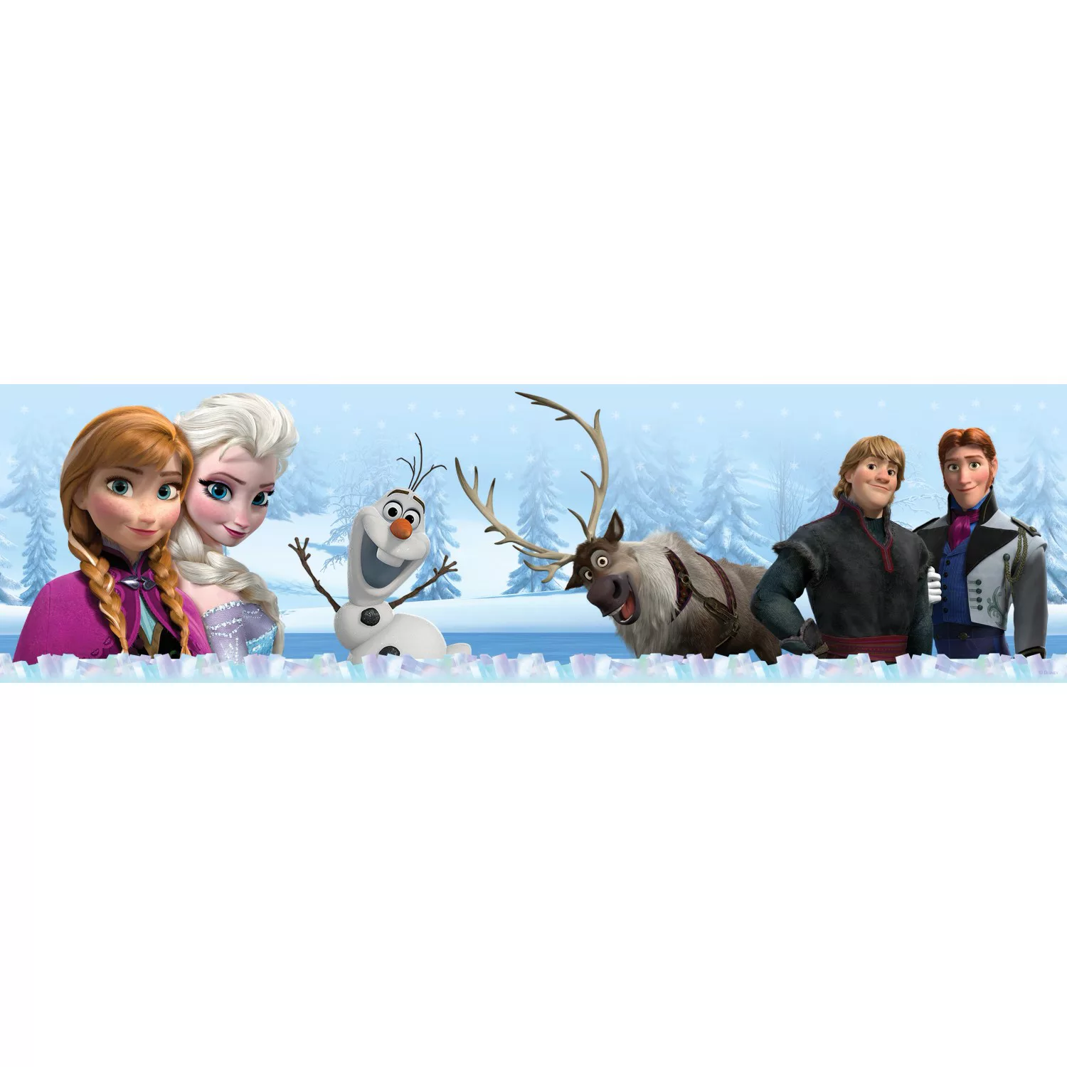 Disney Selbstklebende Tapetenbordüre Die Eiskönigin Blau 14 x 500 cm 600012 günstig online kaufen