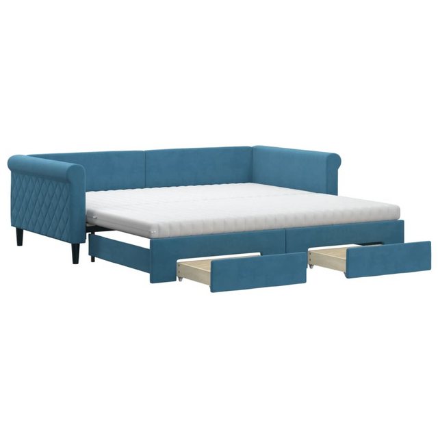 vidaXL Gästebett Gästebett Tagesbett Ausziehbar mit Schubladen Blau 100x200 günstig online kaufen