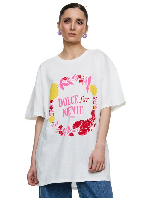 Worldclassca T-Shirt Worldclassca Oversized Print DOLCE FAR NIENTE T-Shirt günstig online kaufen