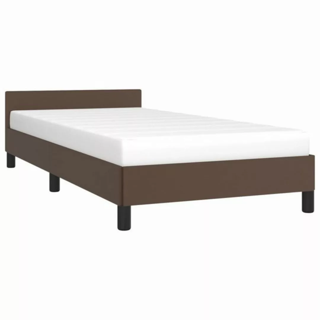 vidaXL Bett Bettgestell mit Kopfteil Braun 80x200 cm Kunstleder günstig online kaufen