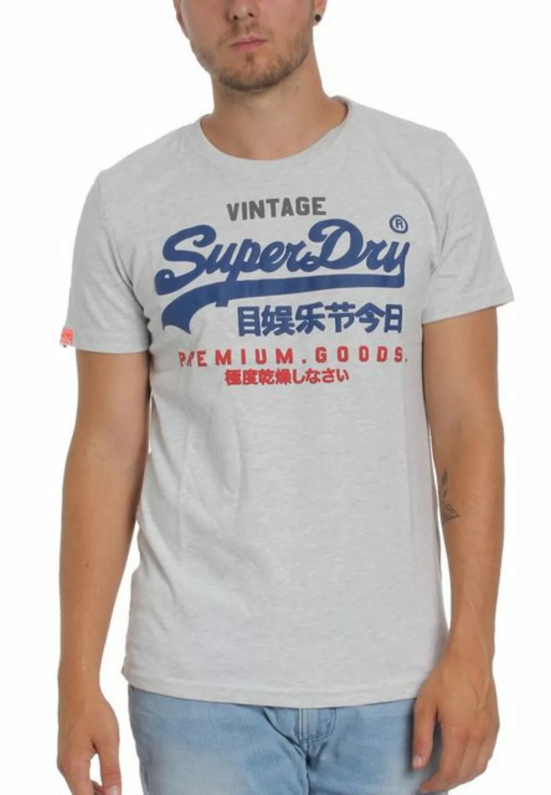 Superdry T-Shirt Superdry Herren T-Shirt PREMIUM GOODS TRI COLOUR TEE Ice M günstig online kaufen