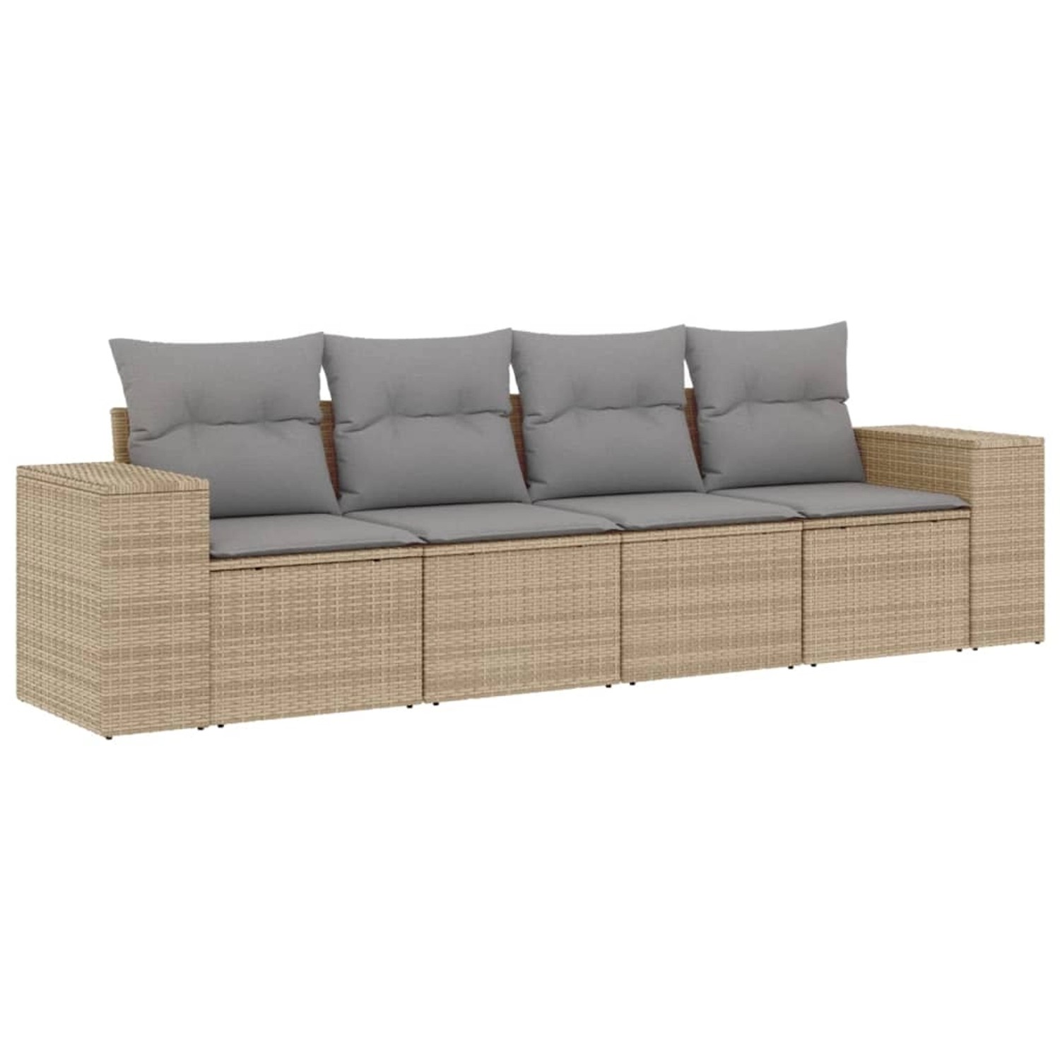 vidaXL 4-tlg Garten-Sofagarnitur mit Kissen Beige Poly Rattan Modell 76 günstig online kaufen