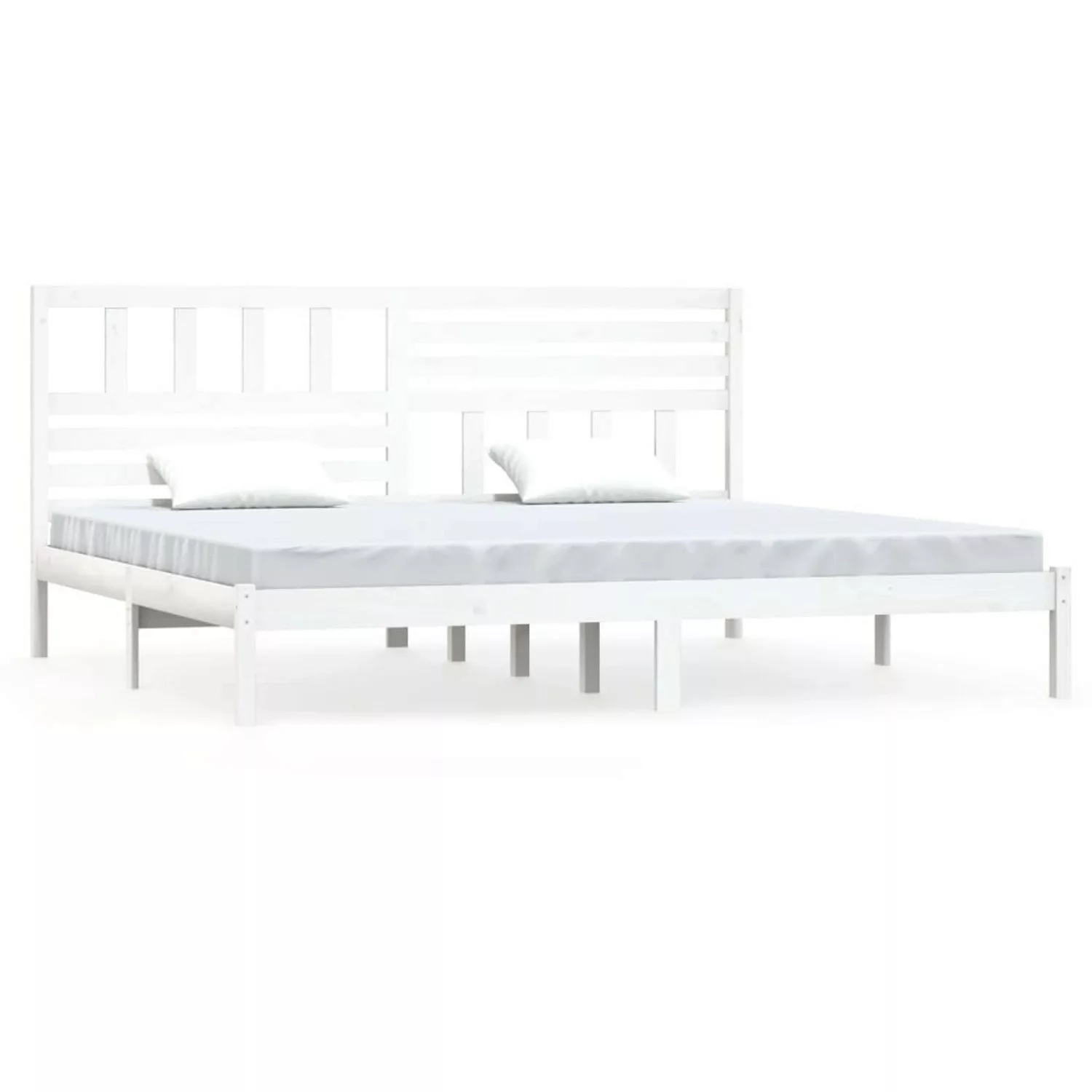 Vidaxl Massivholzbett Weiß Kiefer 180x200 Cm 6ft Super King günstig online kaufen