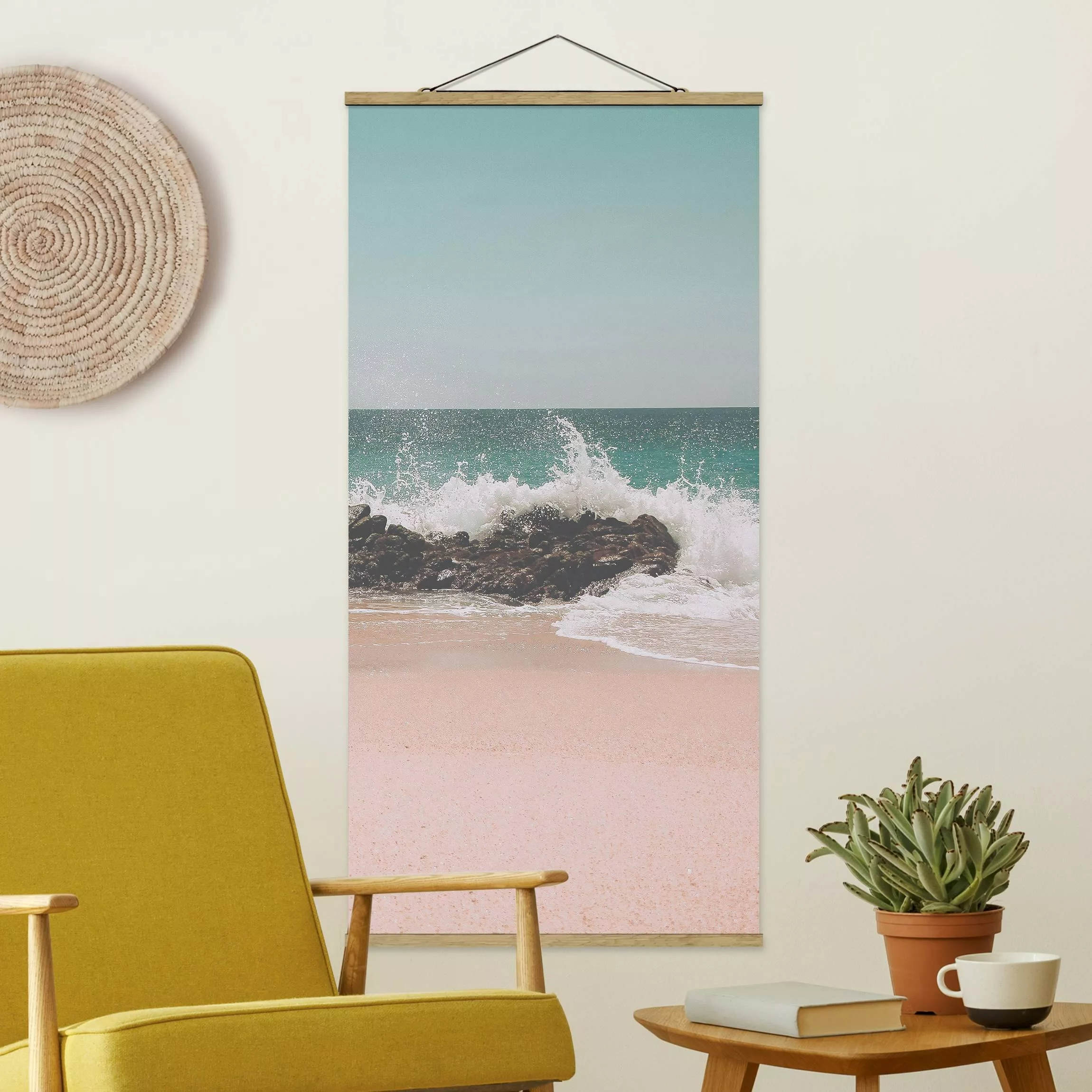 Stoffbild mit Posterleisten Sonniger Strand Mexico günstig online kaufen