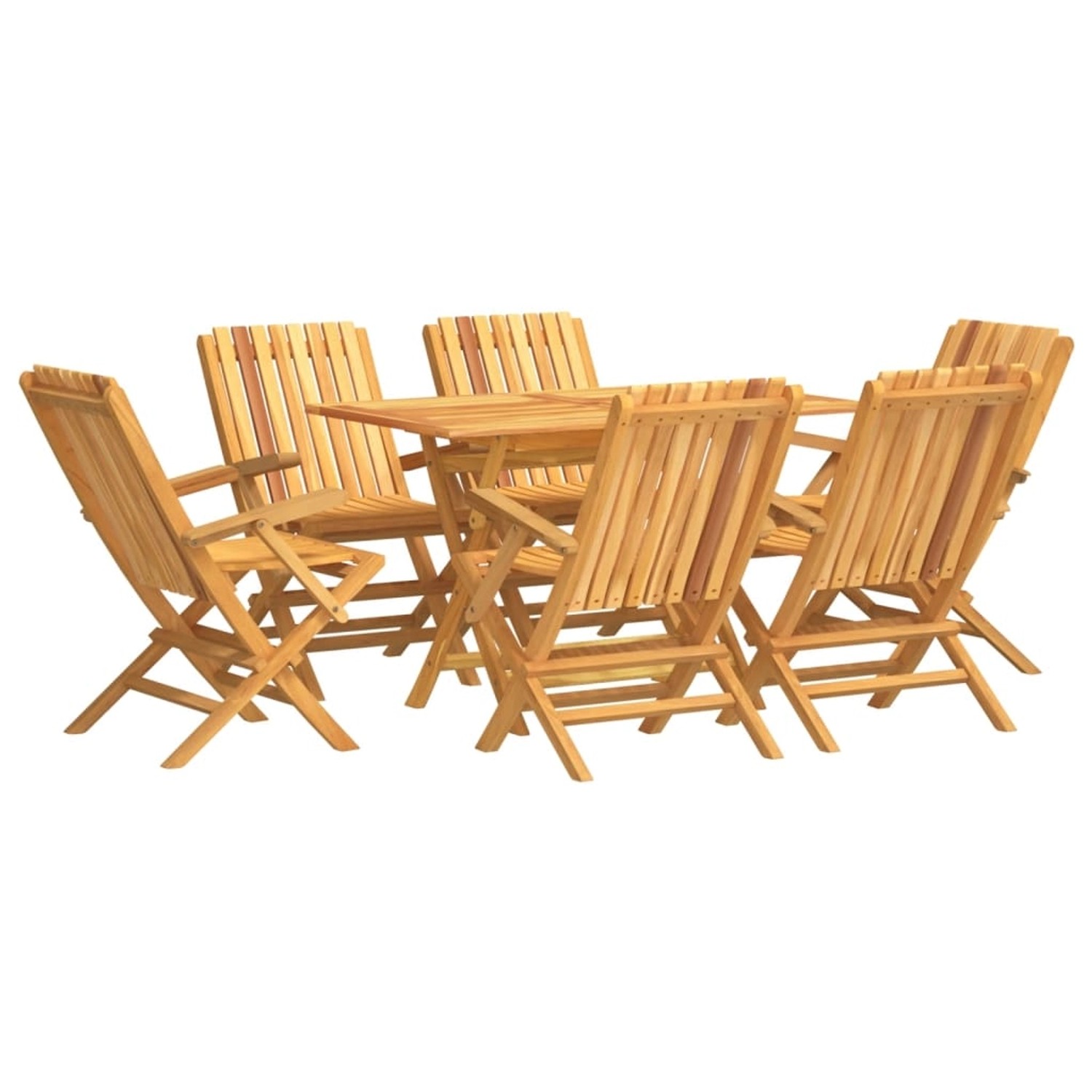 Vidaxl 7-tlg. Garten-essgruppe Massivholz Teak günstig online kaufen