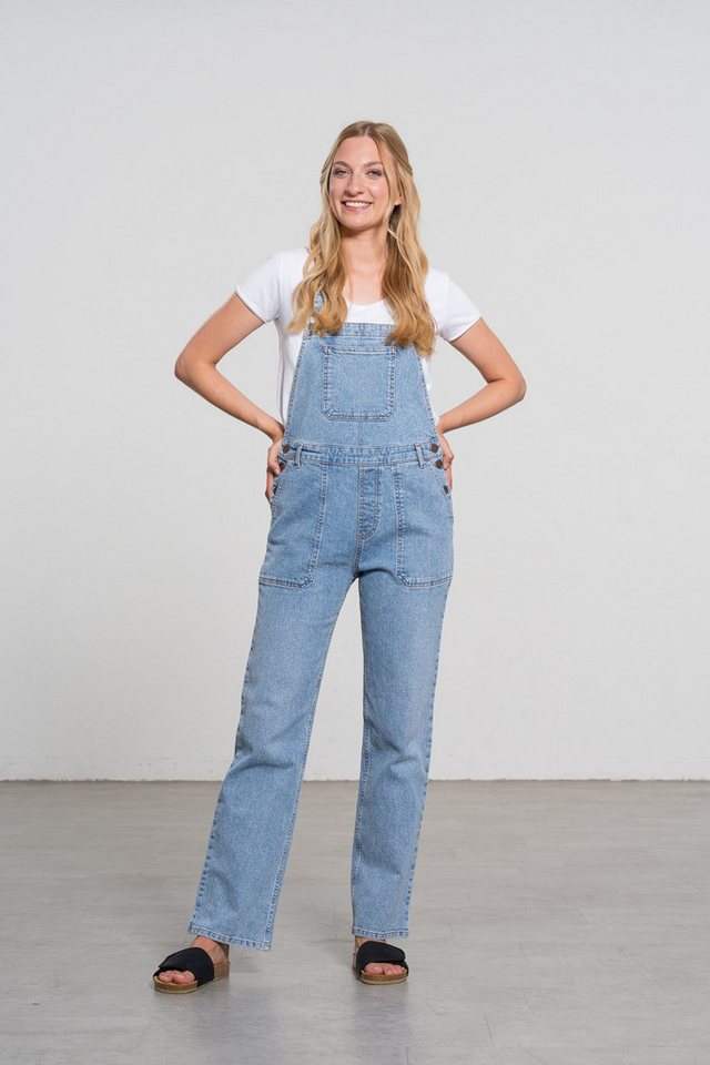 Feuervogl Latzhose fv-In:ka Dungarees, Straight Leg, Hemp Denim günstig online kaufen