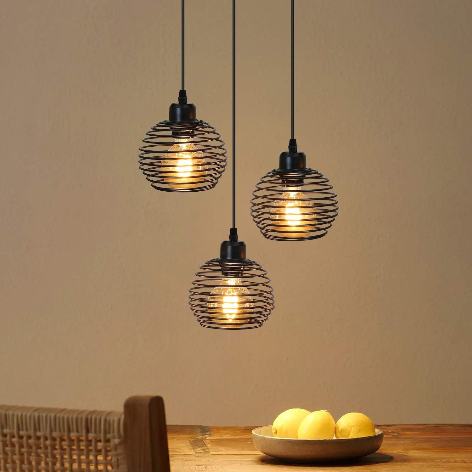 Nettlife Pendelleuchte Schwarz Metall E27 Esstisch günstig online kaufen