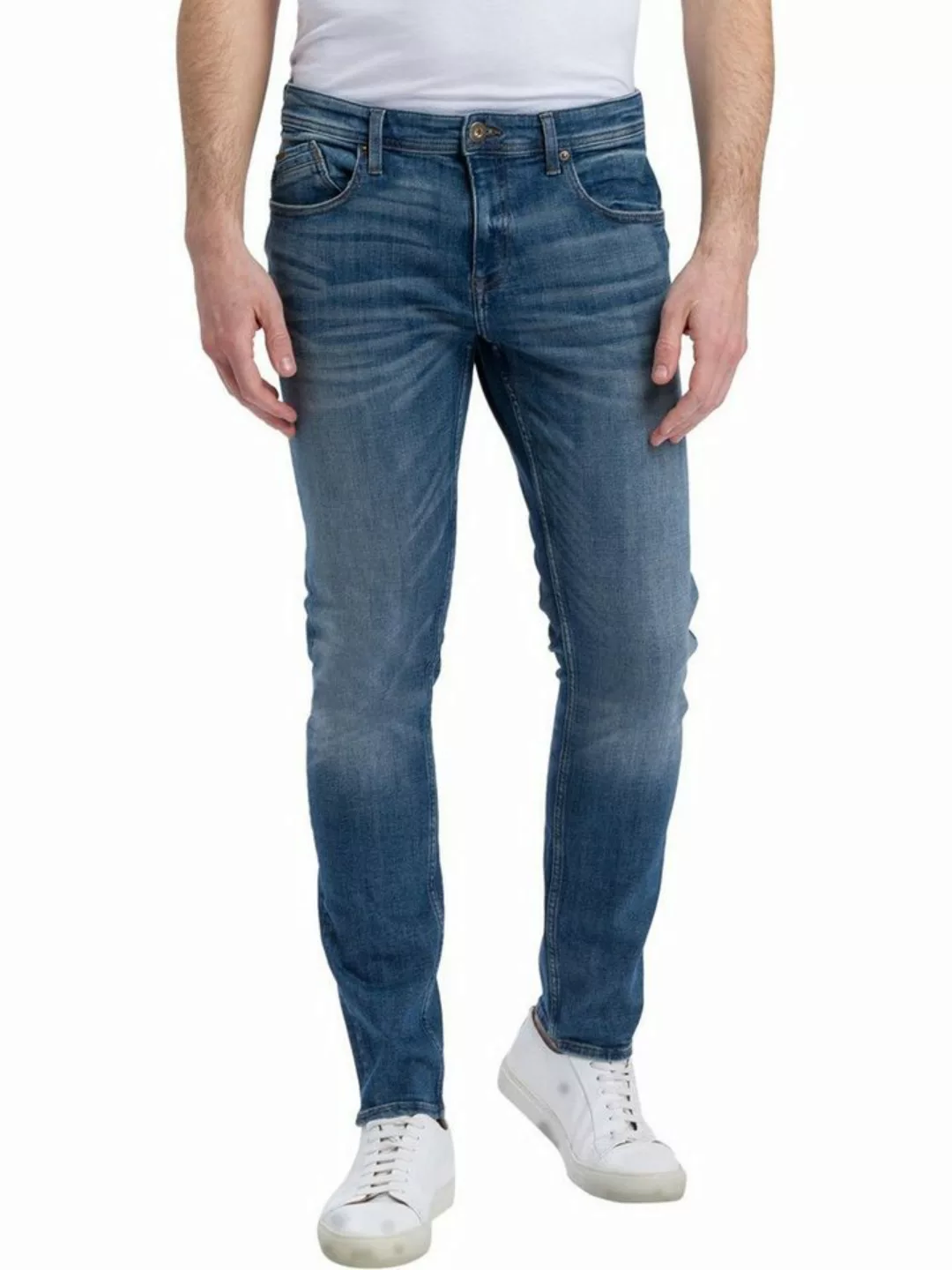 Cross Jeans Herren Jeans Jimi - Slim Tapered Fit - Blau - Dirty Blue günstig online kaufen