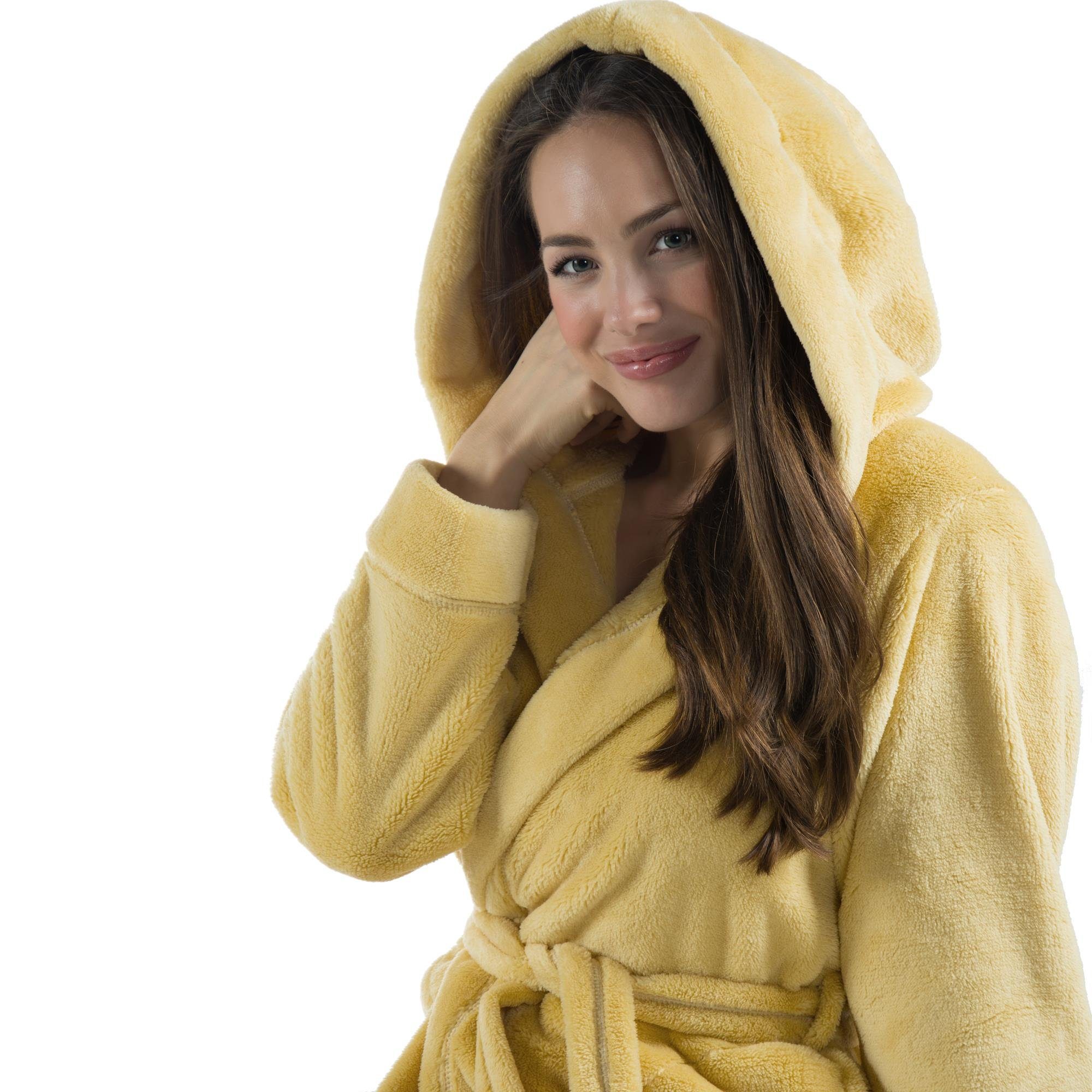 CelinaTex Bademantel Morgenmantel Damen kurz Fleece günstig online kaufen