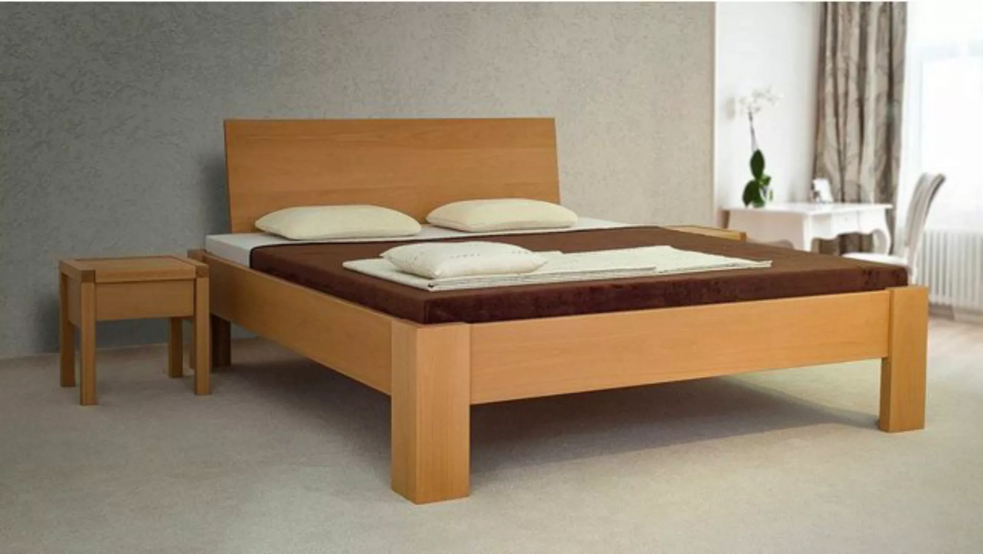 Natur24 Einzelbett Einzelbett Claudia 120x200 Metallfrei Kernbuche mit Kopf günstig online kaufen