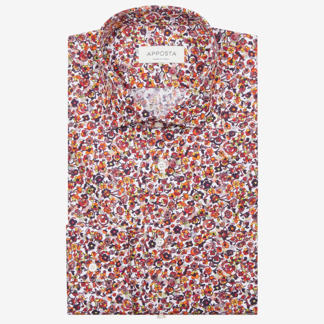 Hemd  blumenmuster  multi 100% reine baumwolle popeline, kragenform  halb-g günstig online kaufen