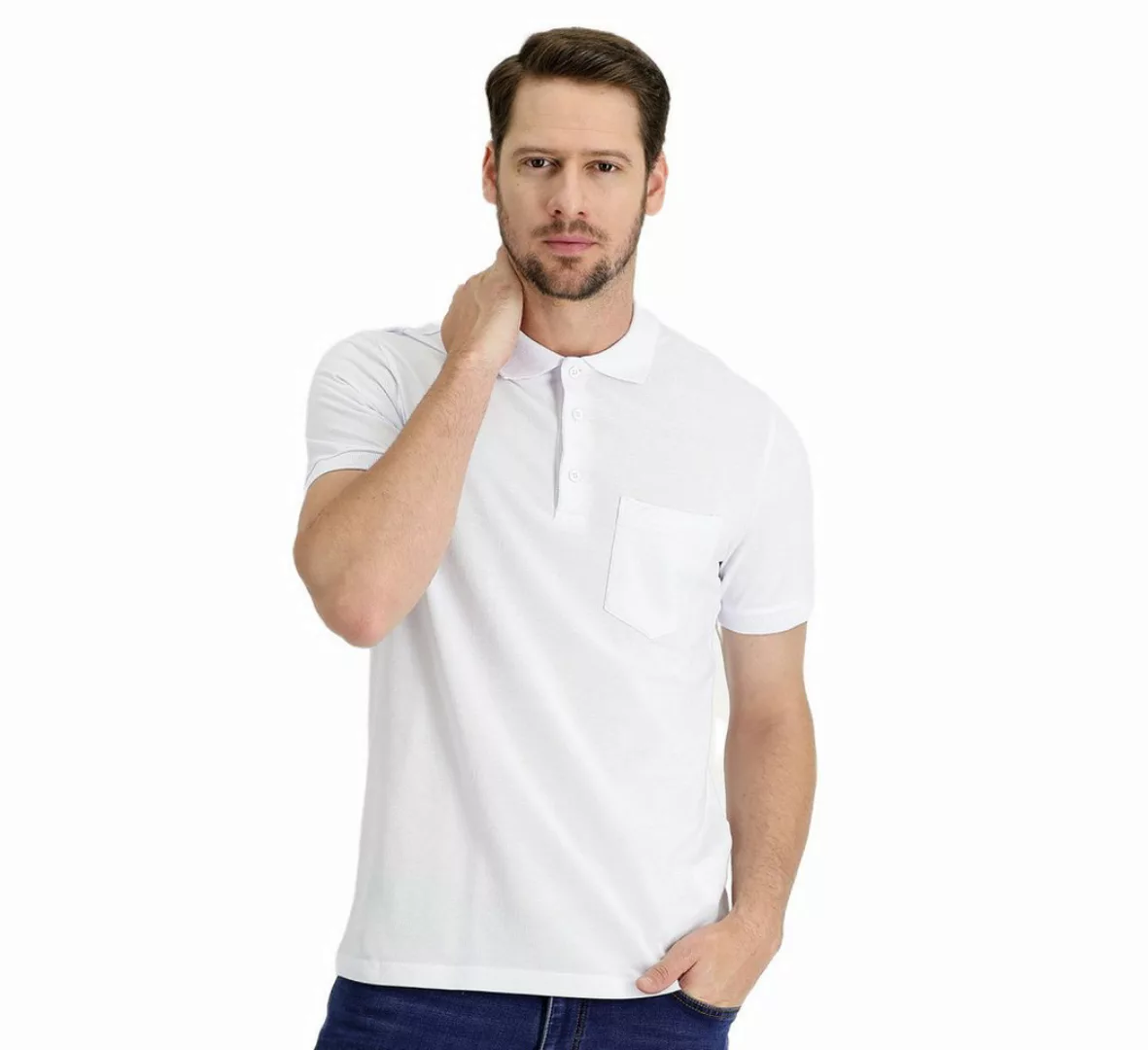 KIGILI Poloshirt Herren-T-Shirts, Polokragen, besticktes T-Shirt, kurzärmli günstig online kaufen