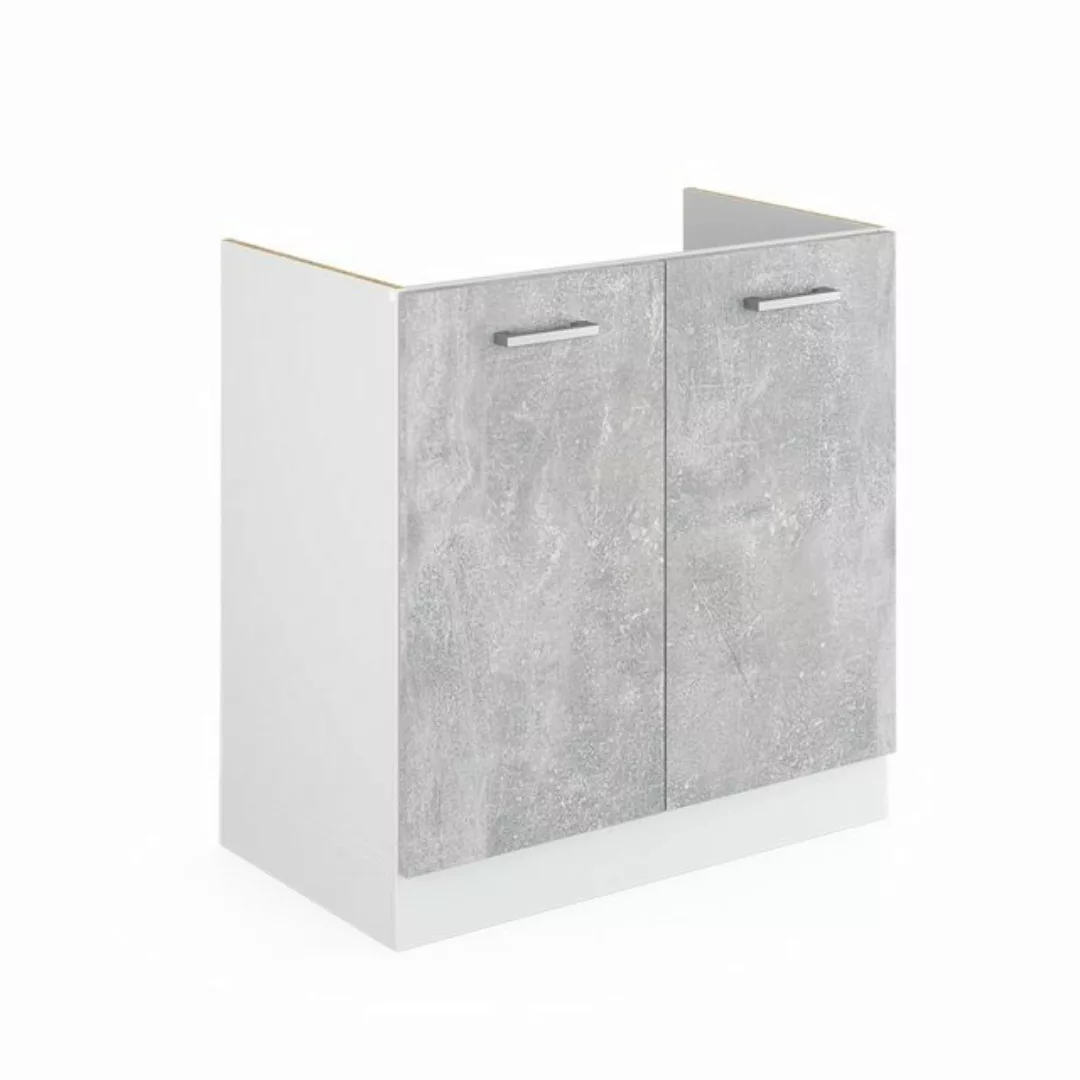 Vicco Spülenunterschrank R-Line, Beton/Weiß, 80 cm, AP Anthrazit günstig online kaufen