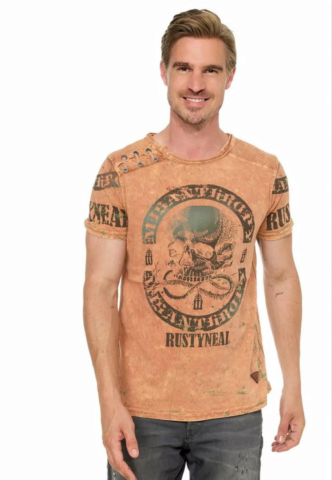 Rusty Neal T-Shirt mit Markenprint günstig online kaufen