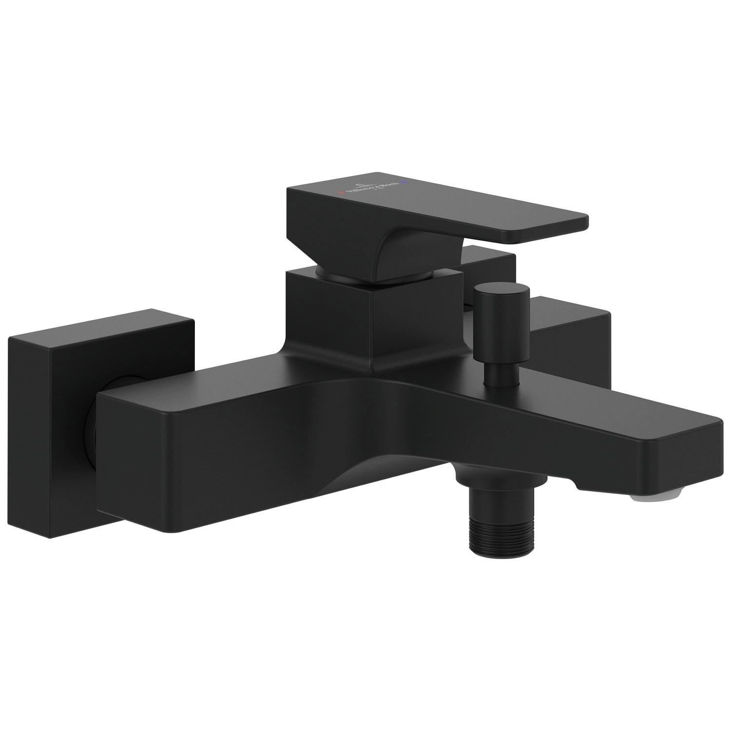 Villeroy & Boch Einhebel-Badewannenarmatur Architectura Square in Matt Blac günstig online kaufen