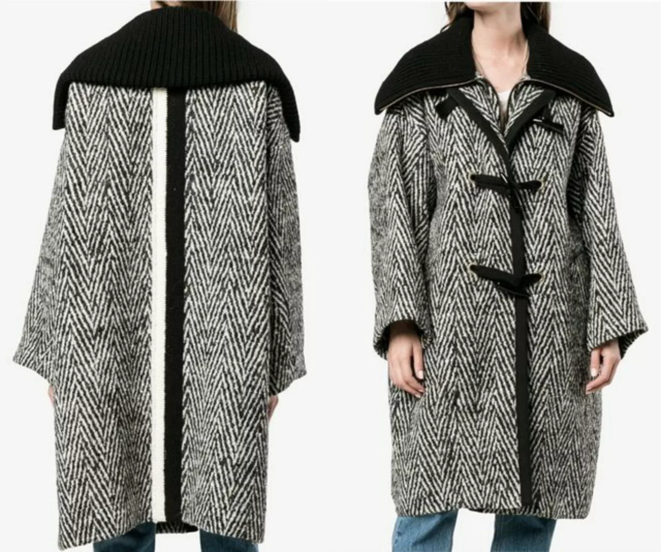 Chloé Langmantel Chloé Cult Stripe Oversized Cocoon Coat Waist Long Mantel günstig online kaufen