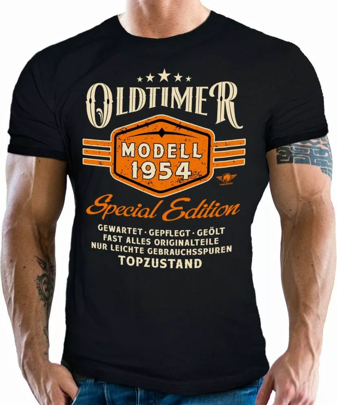 LOBO NEGRO® T-Shirt als Geschenk zum 70. Geburtstag - Oldtimer Baujahr 1954 günstig online kaufen