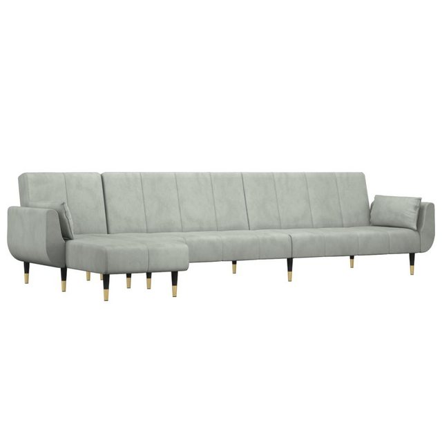 vidaXL Sofa Schlafsofa in L-Form Hellgrau 275x140x70 cm Samt günstig online kaufen