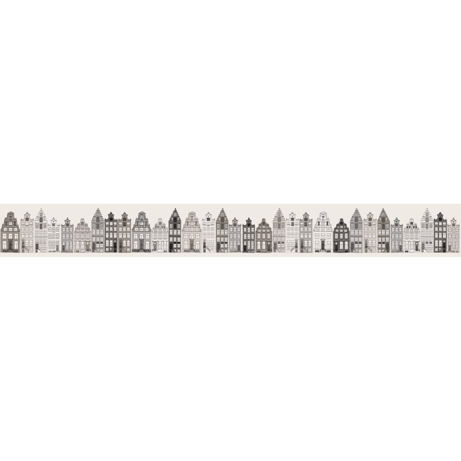 ESTAhome Xxl-Tapetenbordüre Amsterdamer Grachtenhäuser Grau 50 x 400 cm 157 günstig online kaufen