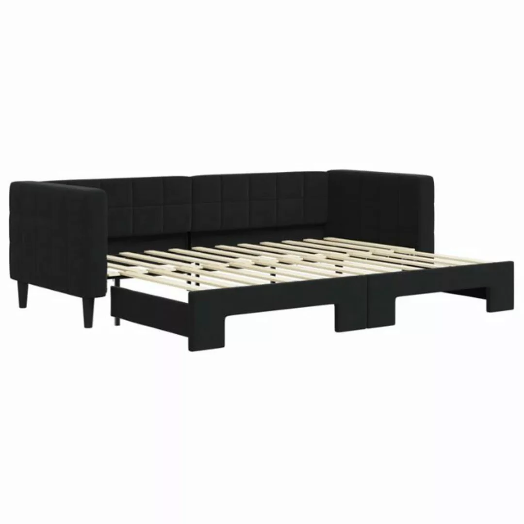 vidaXL Gästebett Gästebett Tagesbett Ausziehbar Schwarz 80x200 cm Samt Bett günstig online kaufen