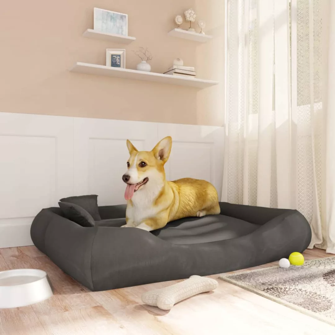 Vidaxl Hundebett Mit Kissen Dunkelgrau 115x100x20 Cm Oxford-gewebe günstig online kaufen