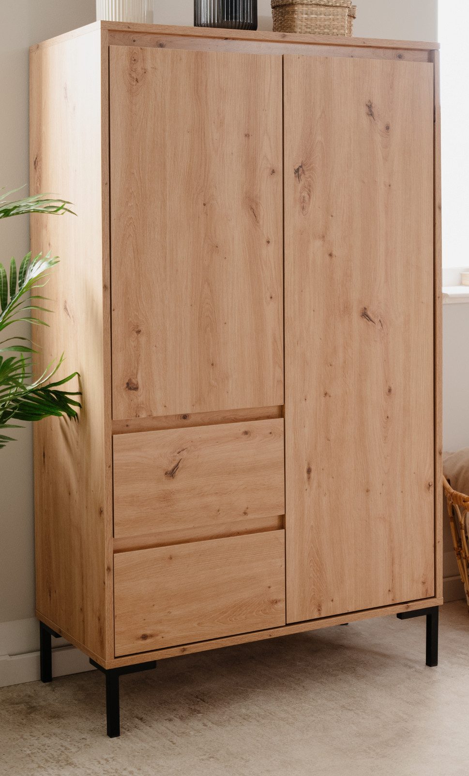 Furn.Design Highboard Bastia (Hochkommode in Eiche günstig online kaufen