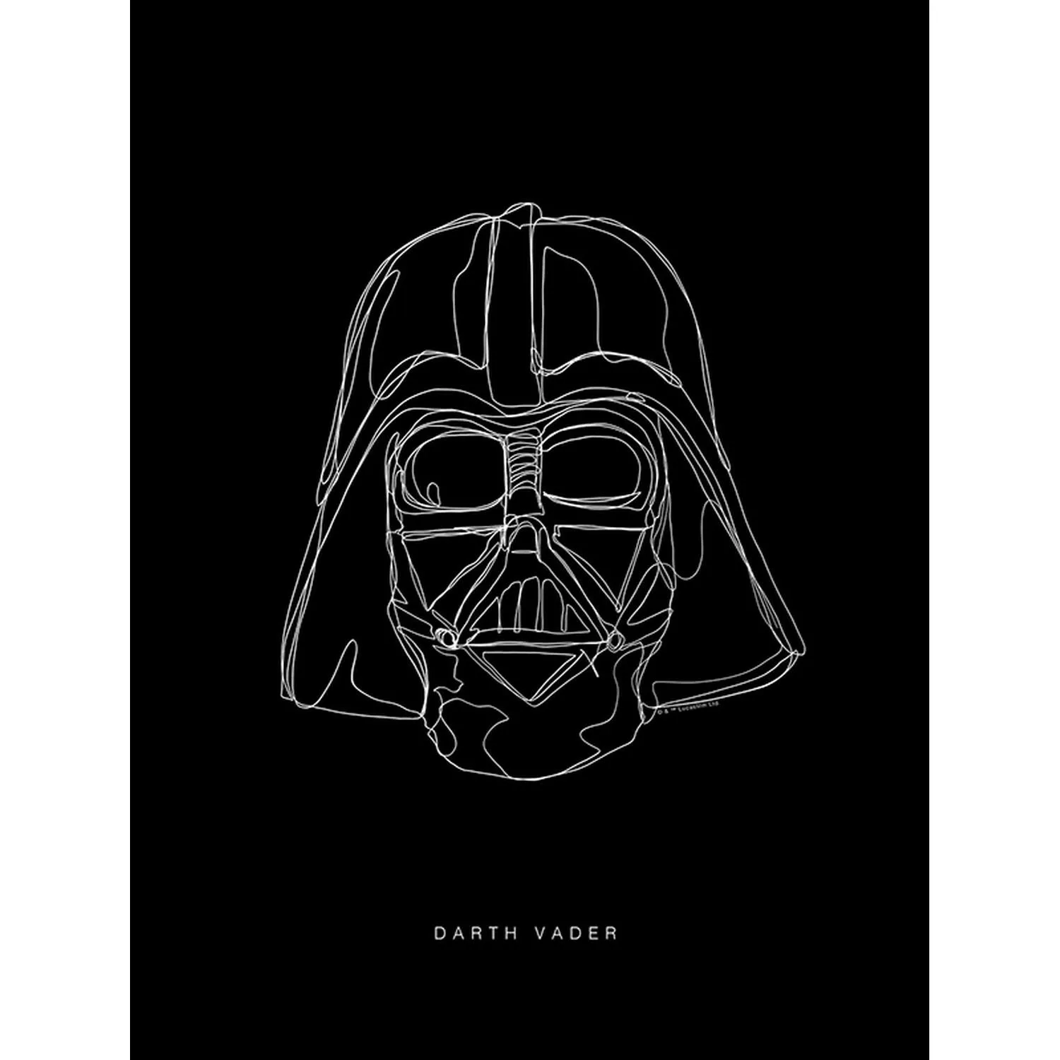 Disney Poster Star Wars Vader Schwarz-Weiß 30 x 40 cm 611663 günstig online kaufen