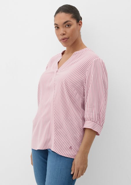 TRIANGLE Langarmbluse Bluse im Streifendesign Stickerei, Raffung günstig online kaufen