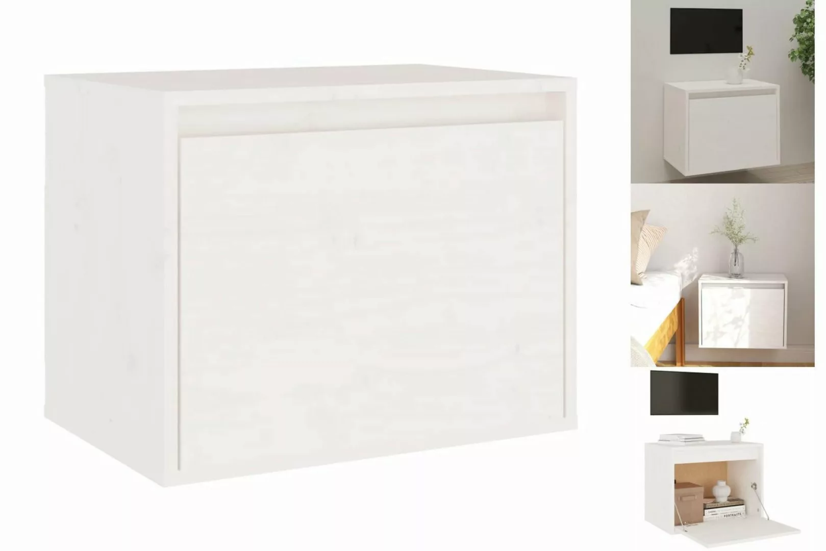 vidaXL Hängeschrank Hängeschrank Wandschrank Weiß 45x30x35 cm Massivholz Ki günstig online kaufen