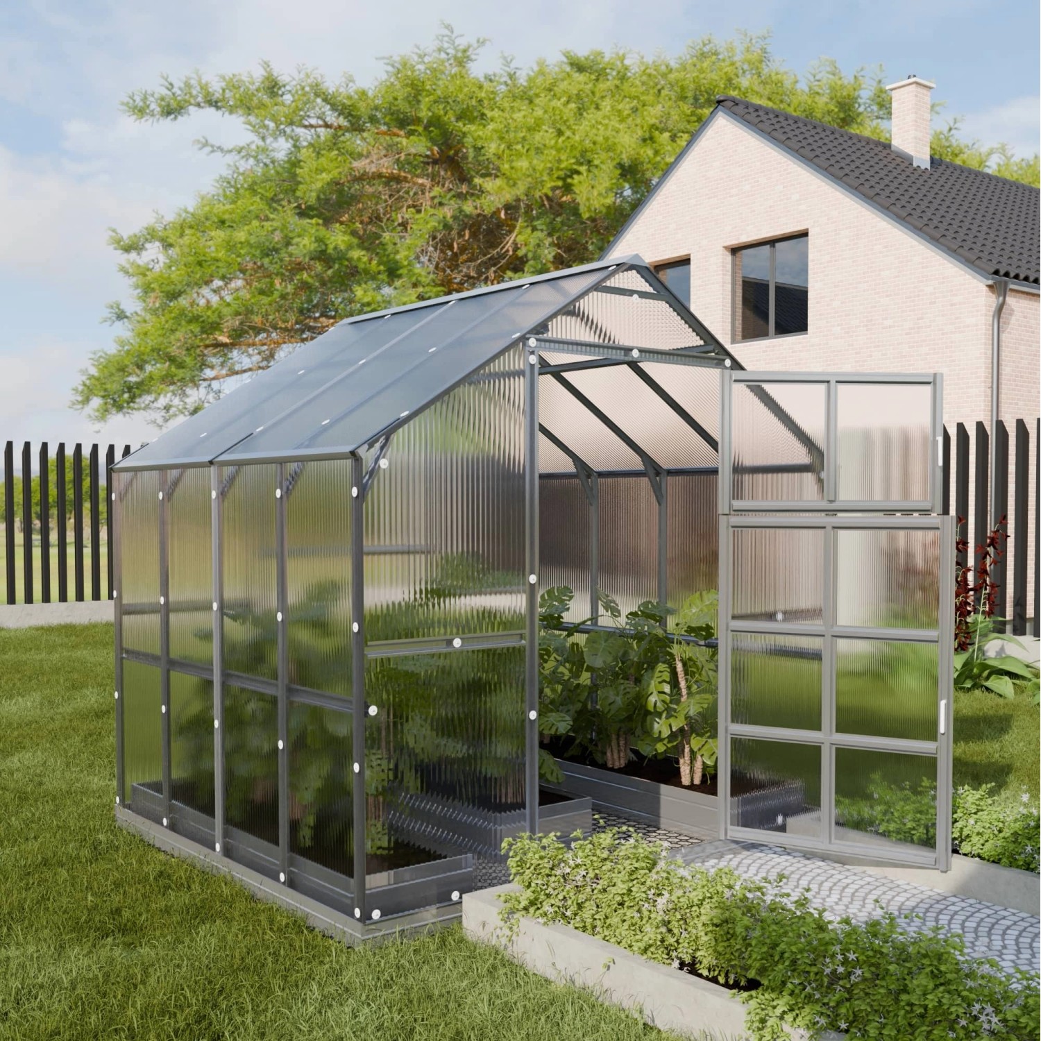 Klasika Greenhouses House KLASIKA Gewächshaus 4.98m², 2.35m x 2.12m mit 6 m günstig online kaufen