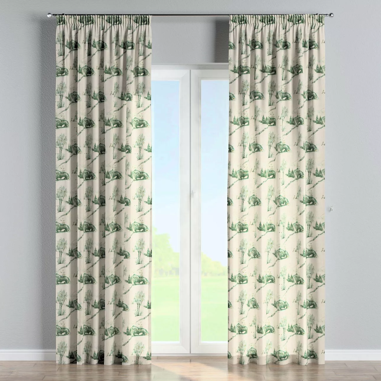 Vorhang mit Kräuselband, beige-grün, Avinon (629-44) günstig online kaufen