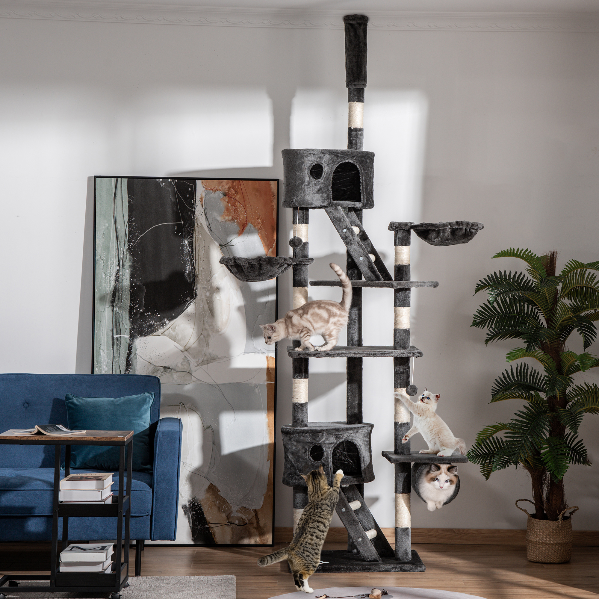 PawHut Katzenkratzbaum Deckenhoch 240-260 cm groß für große Katzen, Kletter günstig online kaufen