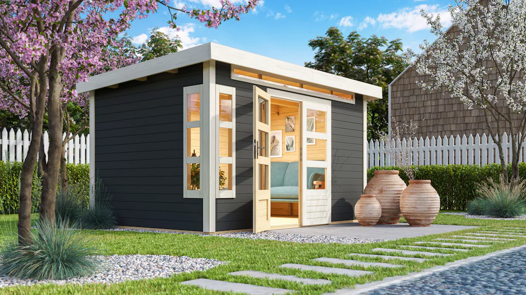 Karibu Gartenhaus "Kolimasee 7", terragrau günstig online kaufen