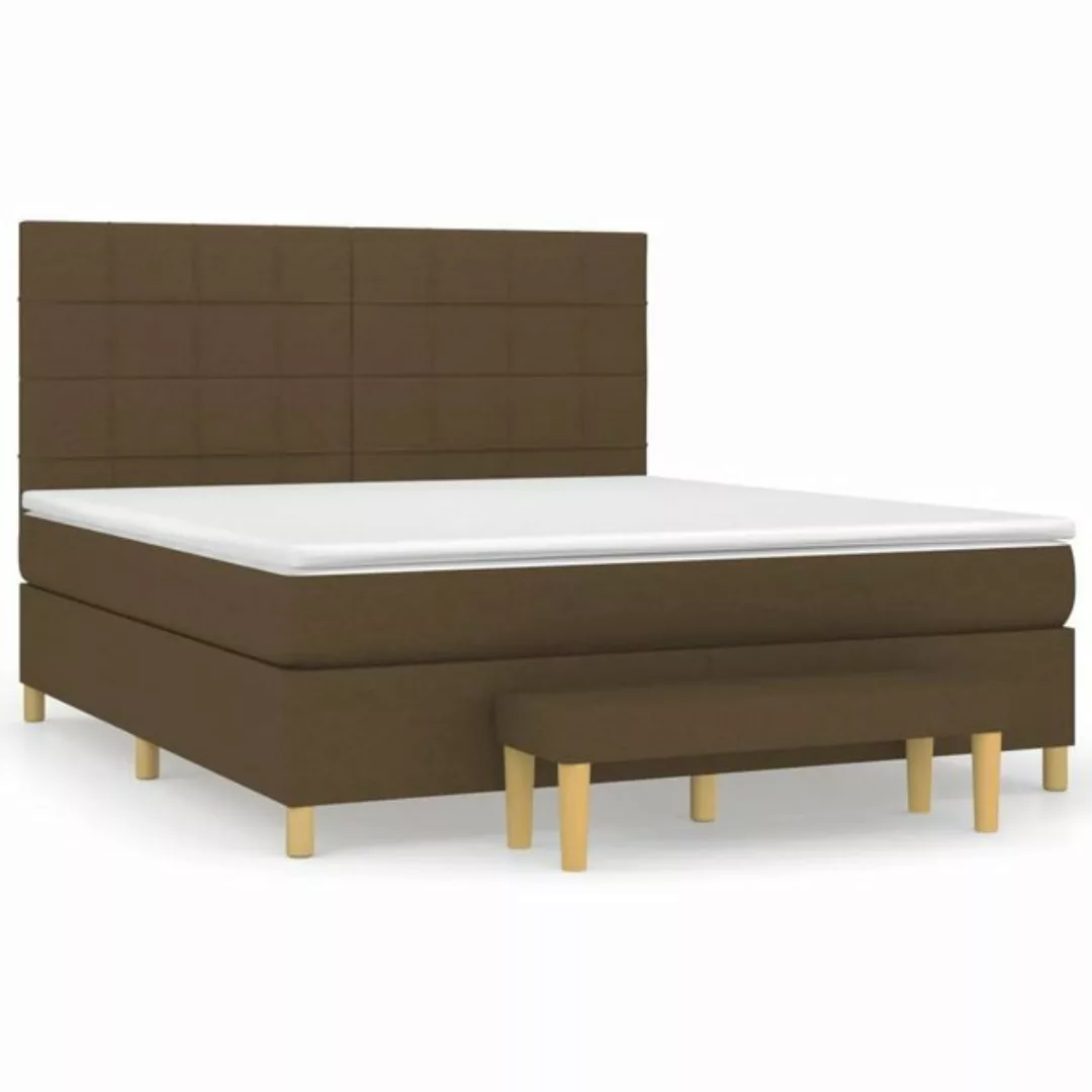 vidaXL Boxspringbett Boxspringbett mit Matratze Dunkelbraun 160x200 cm Stof günstig online kaufen