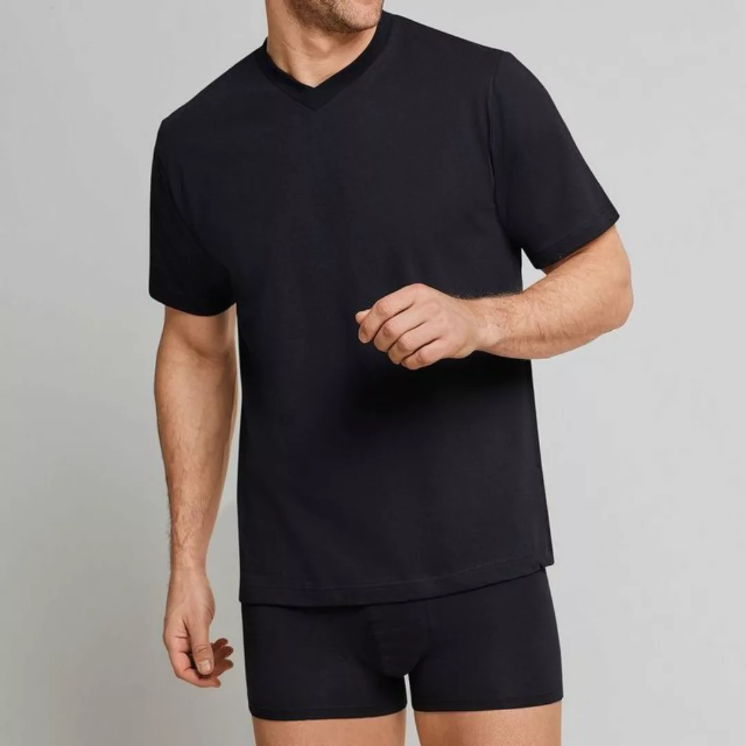 Schiesser T-Shirt (4-tlg) V-Ausschnitt, kurzarm, verstärkte Halsnaht, im 4e günstig online kaufen