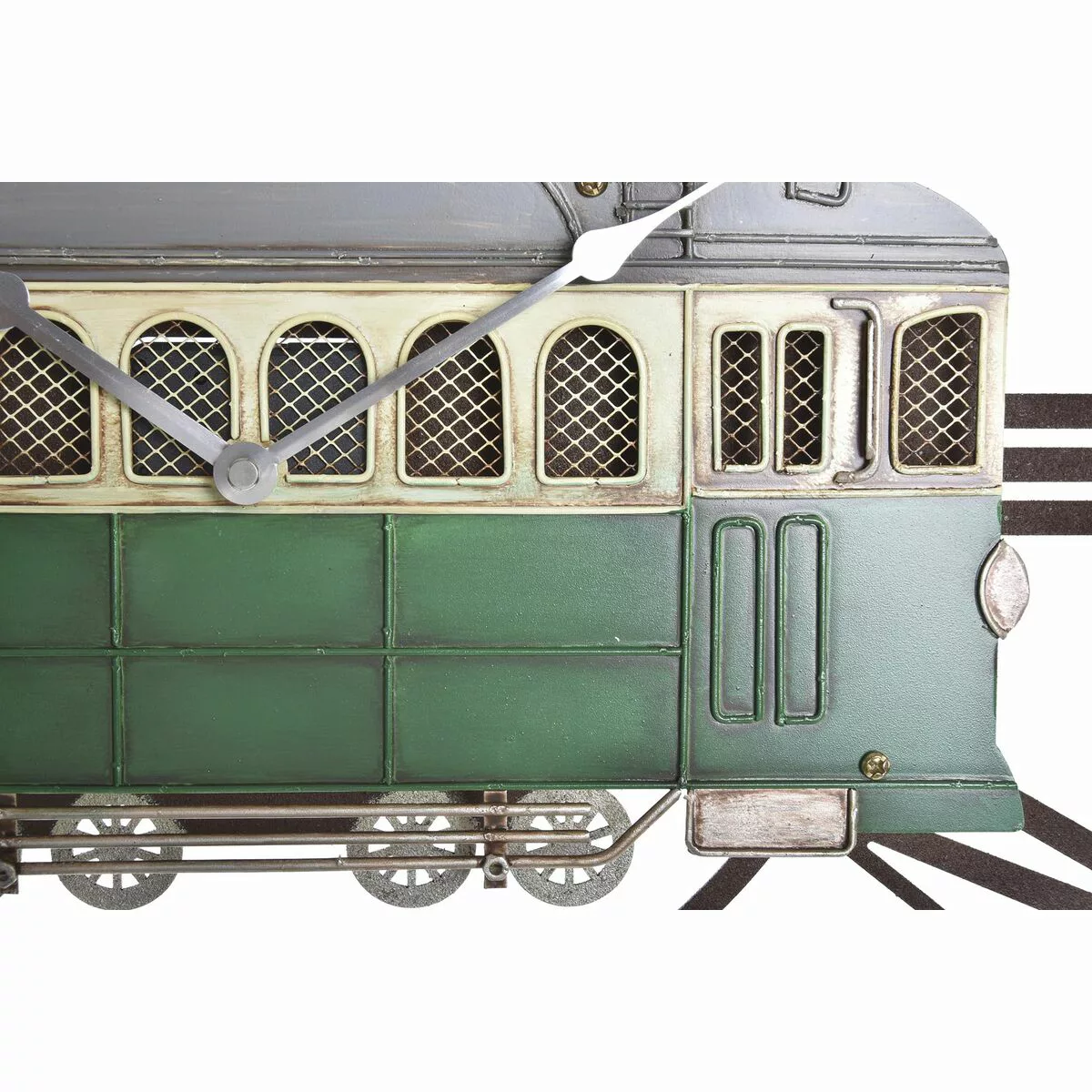 Wanduhr Dkd Home Decor Metall Grün Gelb Vintage Eisenbahn (49,5 X 3,5 X 48 günstig online kaufen