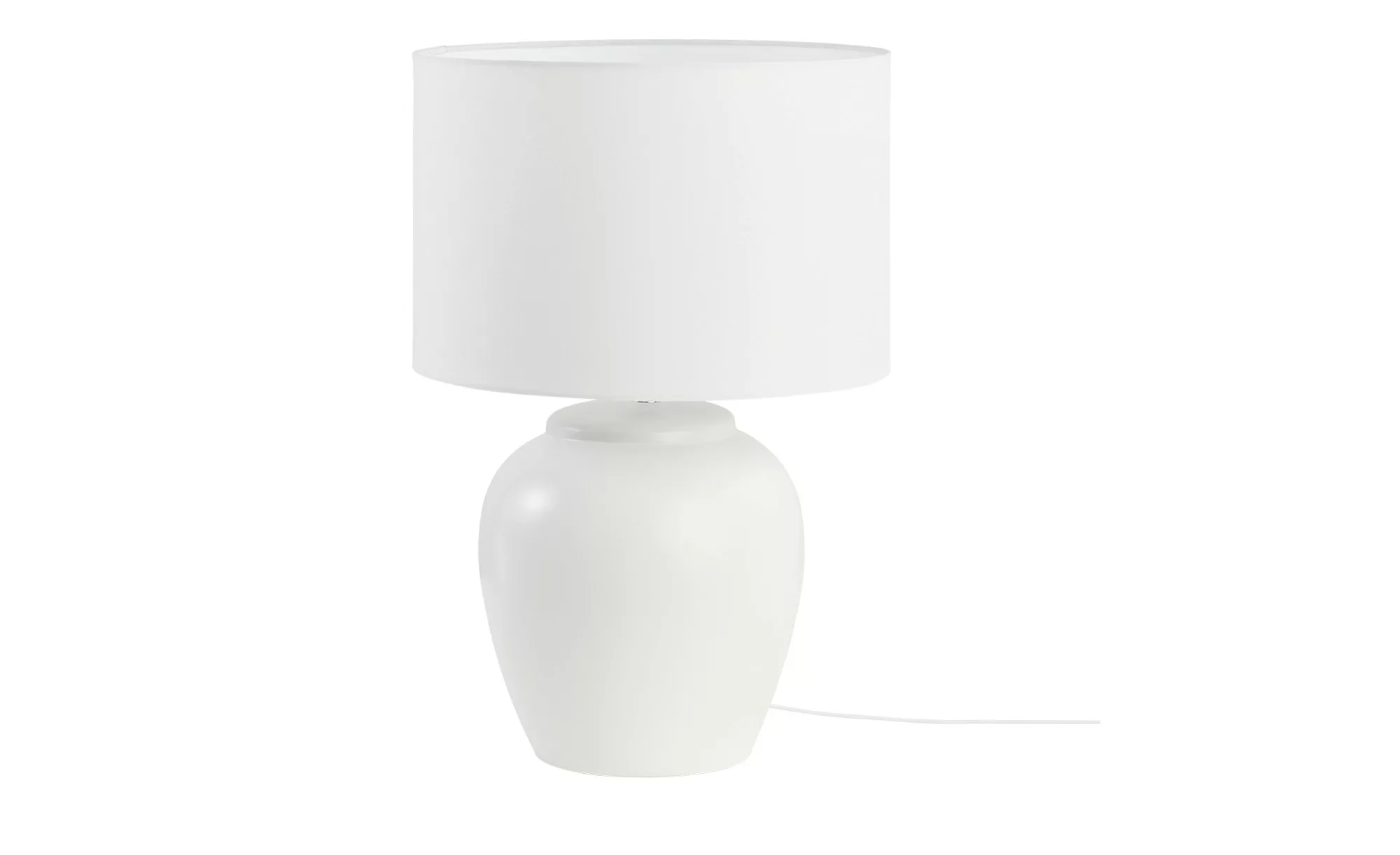 KHG Tischleuchte, 1-flammig, Porzellanfuß weiß - weiß - 57,5 cm - Lampen & günstig online kaufen