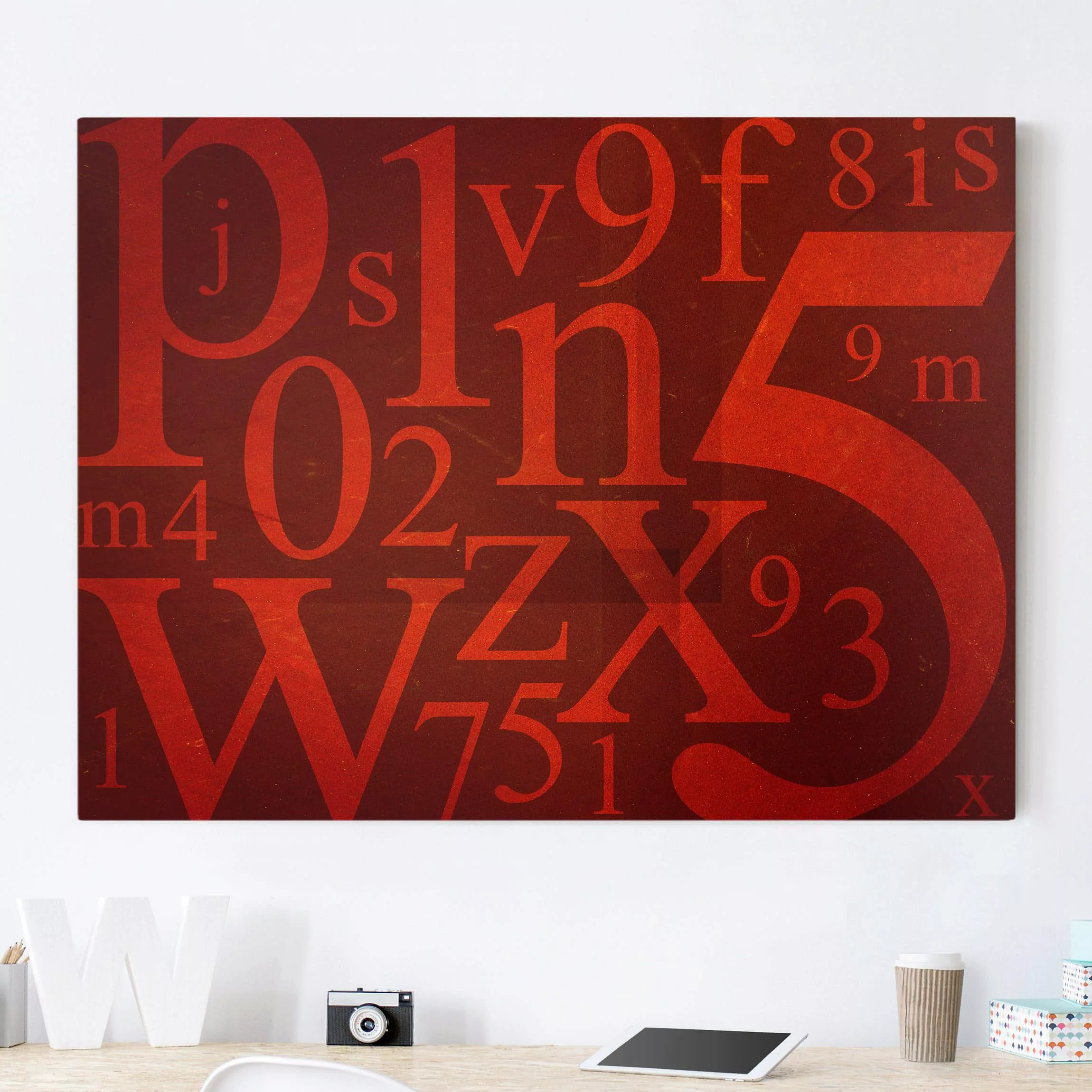 Leinwandbild Spruch - Querformat Schriftzeichen in Rot günstig online kaufen