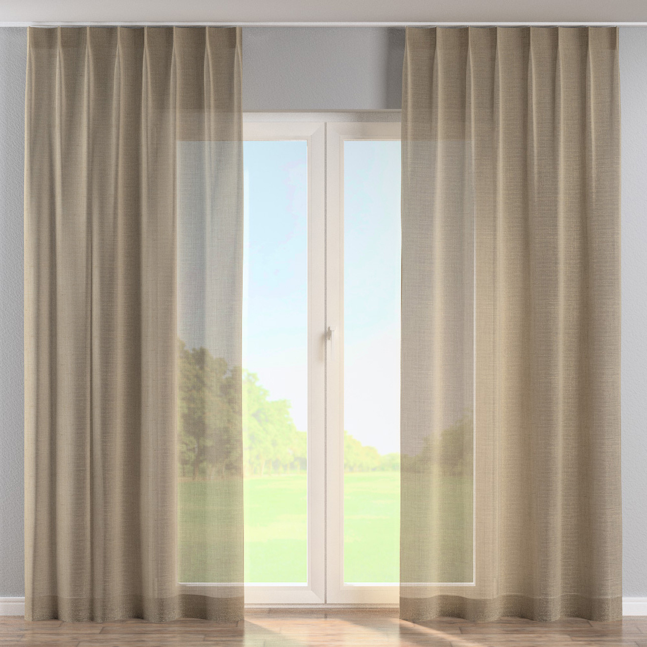 Vorhang mit flämischen 1-er Falten, beige, Alara Premium (145-03) günstig online kaufen